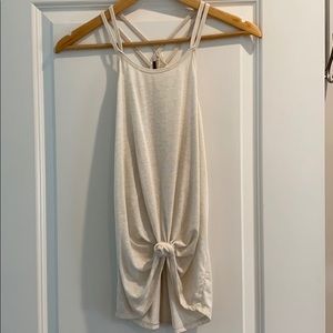 Cream flowy tank top strappy racer back size Small